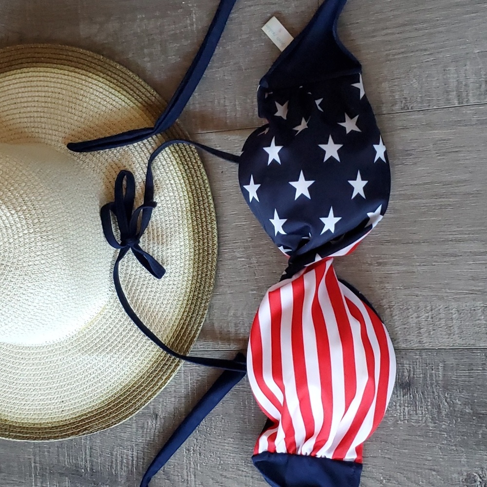 Patriotic Red white and Blue bandeau top. Size small